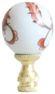 Orange and White Porcelain Ball Floral Pattern Finial