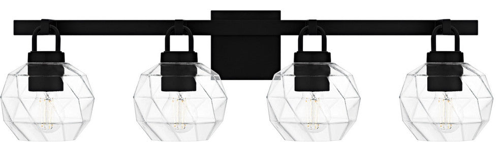 Celina Four Light Bath in Matte Black