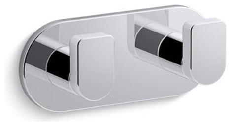 Kohler Composed Double Robe Hook, Polished Chrome