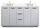 Elegant VF19460DGR-BS 60"Double Bathroom Vanity, Gray With Backsplash