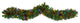 6' Colorado Fir Faux Xmas Garland W/Multicolored LED Lights, Berries & Pinecones