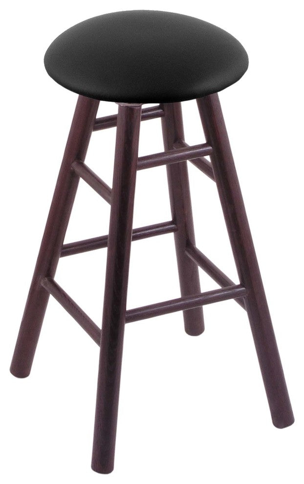 Holland Bar Stool, Oak Round Cushion Extra Tall Bar Stool, Smooth Legs