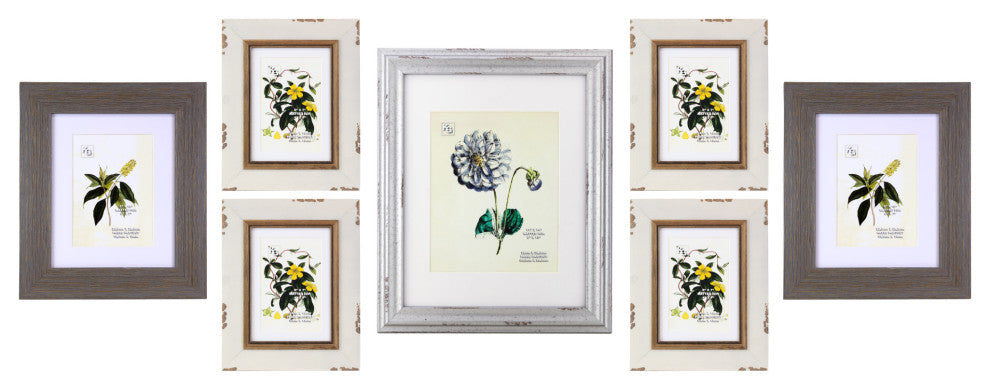 Kiera Grace KG Farmhouse Gallery Set Set of 7, 4 5"by 7"Matted for 4