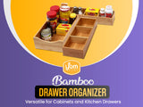 YBM HOME Bamboo 4 Compartment Organizer Tray for Drawers