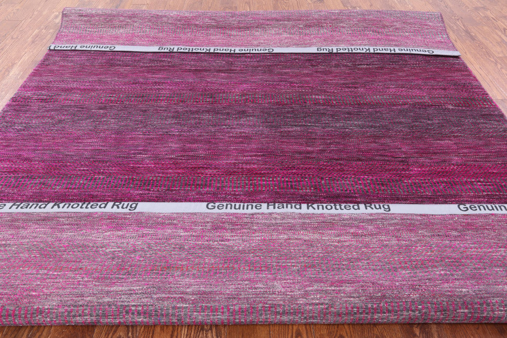 7' 11" X 9' 10" Super Savannah Gabbeh Handmade Wool and Silk Rug Q6064