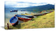 Color Boats in Phewa Lake, Boat Canvas Art Print, 32"x16"
