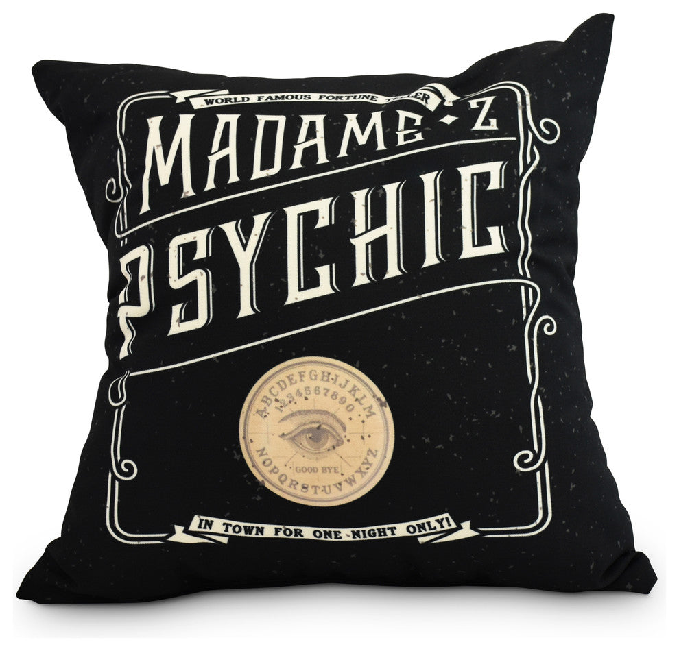 The Psychic Eye Halloween Print Decorative Throw Pillow, Cream, 16"