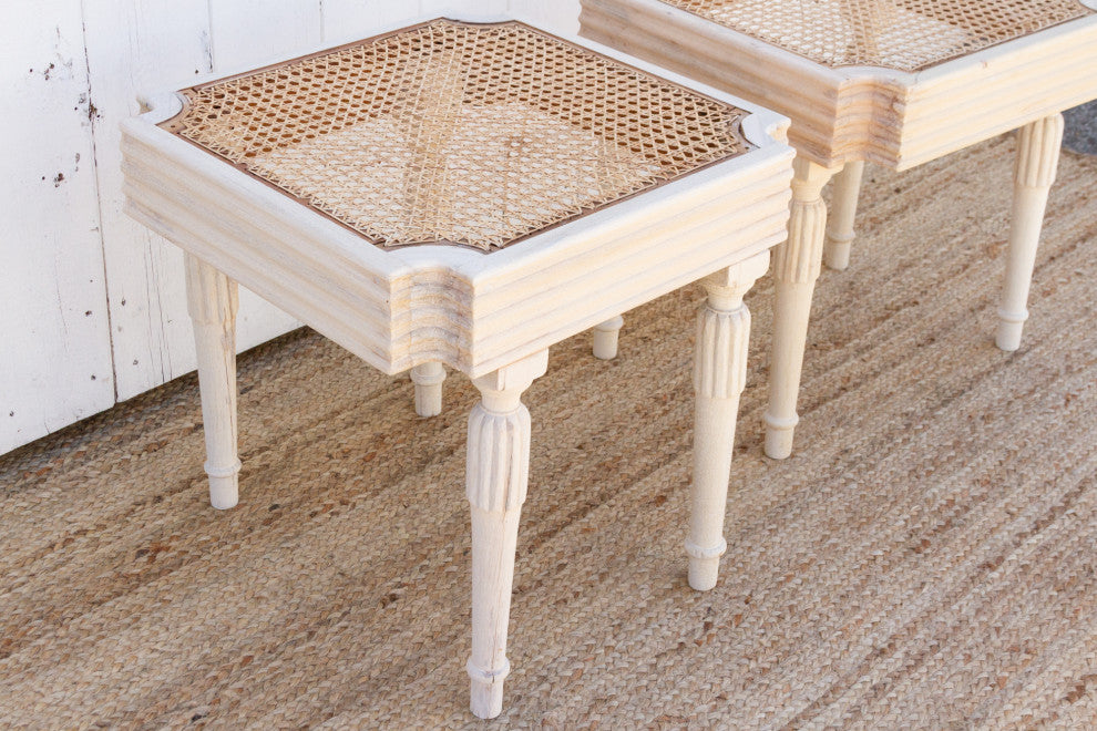 British Colonial Plantation Side Tables, Pair