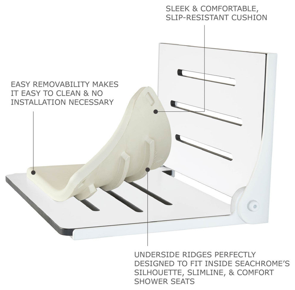 Shower Seat Foam Cushion, Waterproof and Slip-Resistant, Easy to Clean, Almond