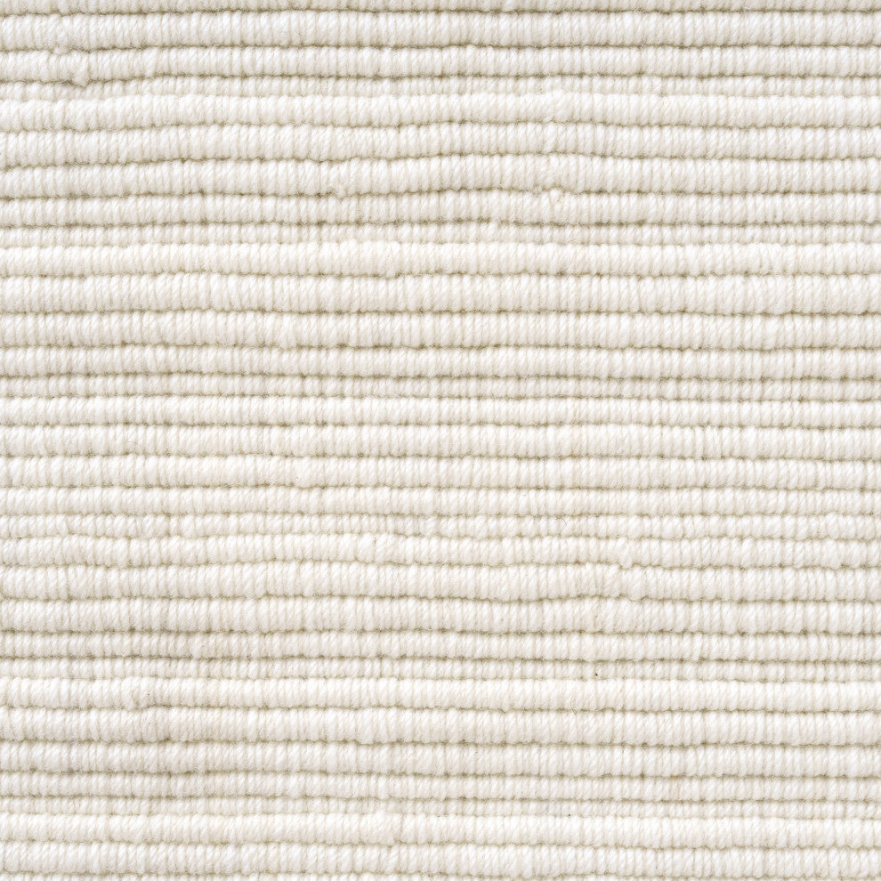 Ivory Transitional Solid Handwoven New Zealand Wool Indoor Rug, 7'9" x 9'9"