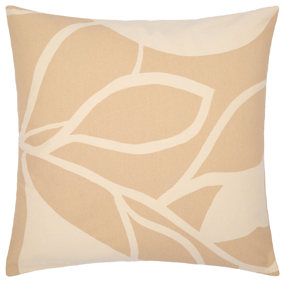 Surya Natur Tan Pillow Shell With Down Insert 20"H X 20"W