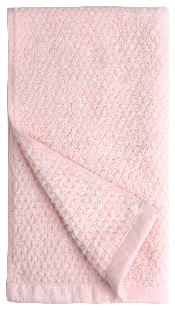 Everplush Diamond Jacquard Hand Towel Set, 4-Pack, Pale Pink