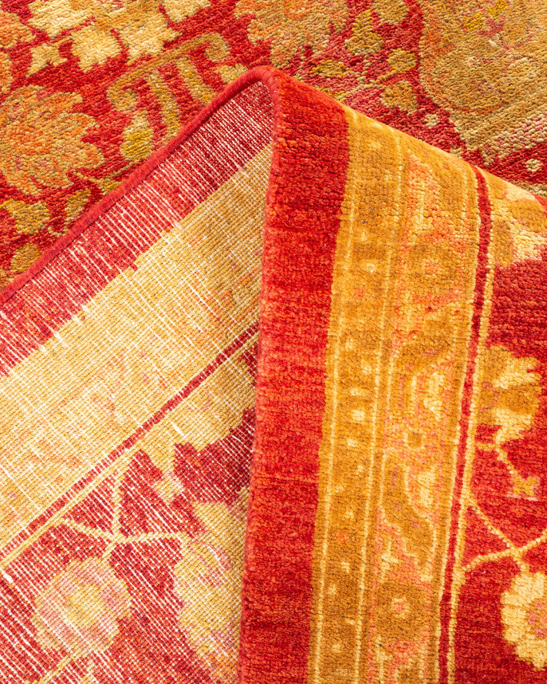 Eclectic, One-of-a-Kind Hand-Knotted Area Rug Red, 8'2"x15'5"