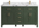 Cambridge 60" Double Bathroom Vanity in Pewter Green 2" Viola Night