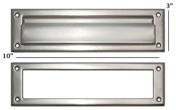 Mail Slot 3"x10", Satin Nickel