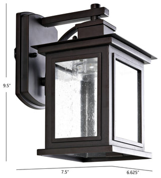 Safavieh Gorgen Outdoor Wall Lantern Oil Rubbed Bronze, Black