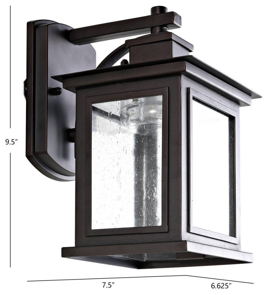 Safavieh Gorgen Outdoor Wall Lantern Oil Rubbed Bronze, Black