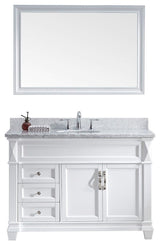 Victoria 48" Single Bathroom Vanity, White, Square Sink, Polished Chrome