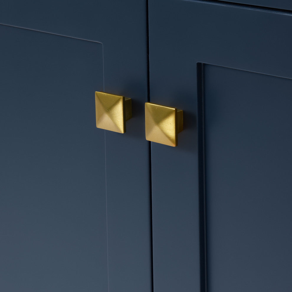 ARIEL Cambridge 43" Left Offset Oval Sink Midnight Blue Vanity Quartz Top