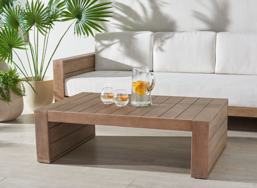 Safavieh Couture Santiago Indoor-Outdoor Patio Coffee Table, Natural