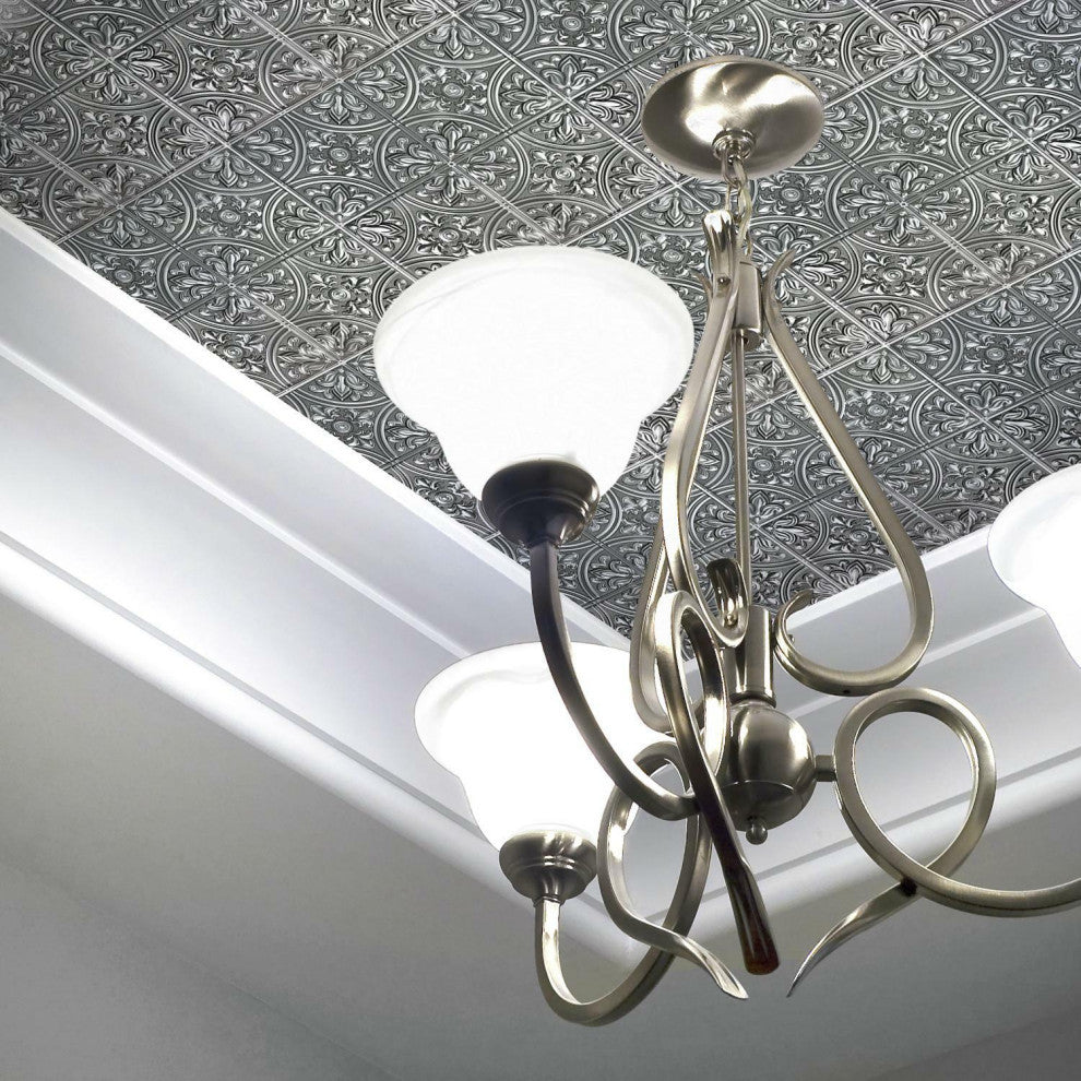 Silver Tin  Peel And Stick Tile Backsplash