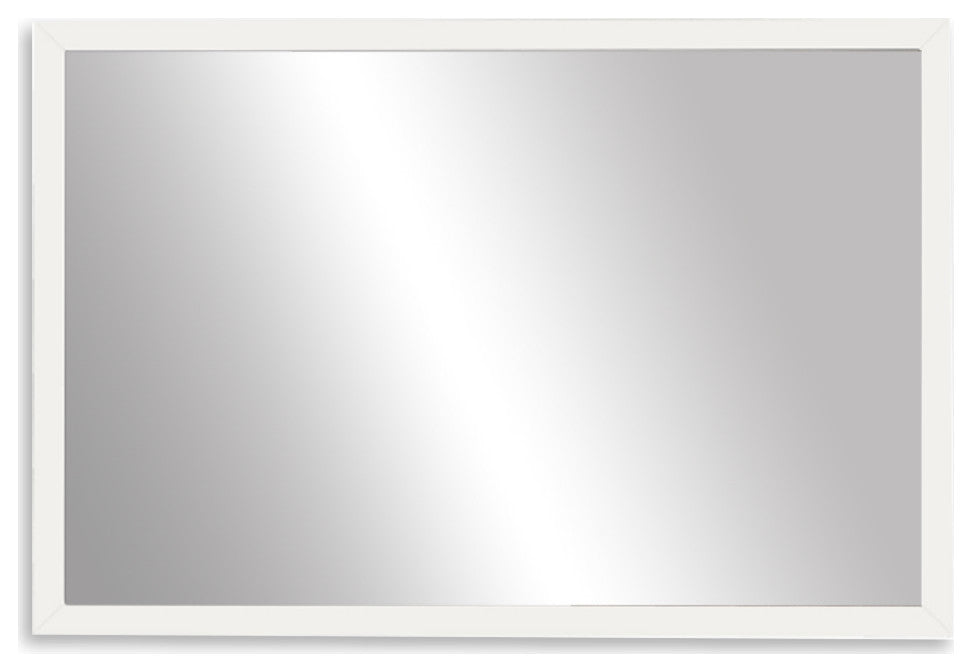 Ellis Framed Wall Mirror, White, 36"x24"