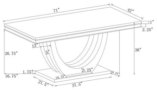 Maklaine 5-piece Modern Metal Base Dining Room Set in White and Chrome