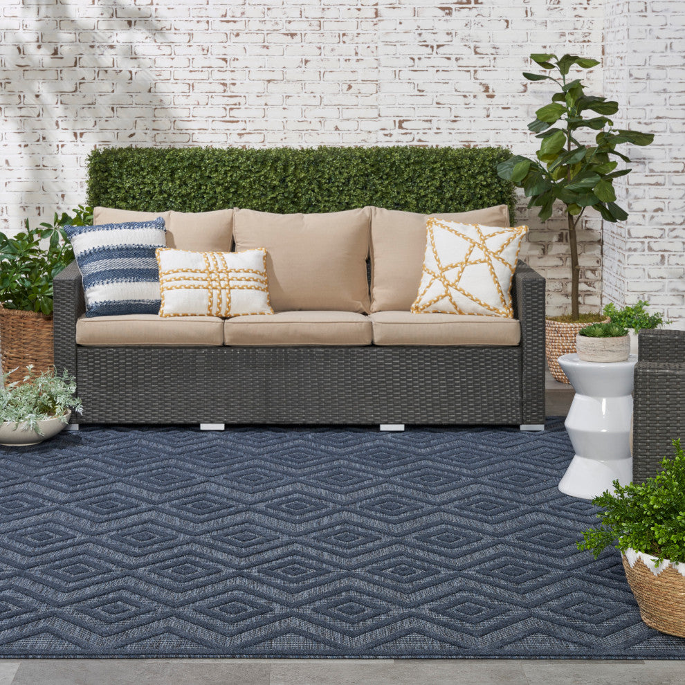 Nourison Versatile 7' x 10' Navy Blue Modern Area Rug