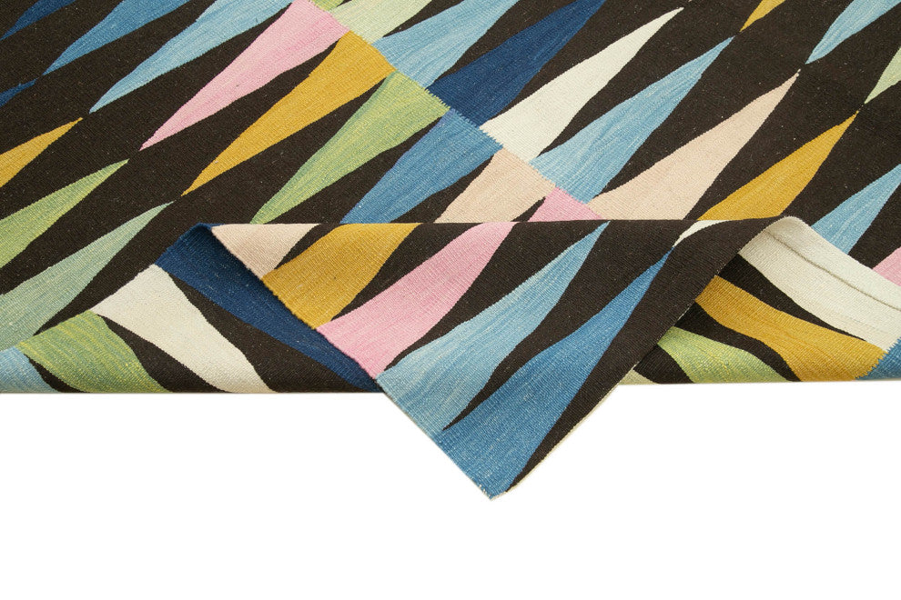Rug N Carpet - Handwoven Turkish 7' 8'' x 10' 2'' Flatweave Wool Kilim Rug