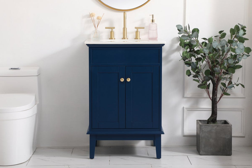Elegant VF30124BL 24"Single Bathroom Vanity, Blue