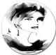 Pretty Woman Black, Portrait Digital Art Disc Metal Artwork, 23"