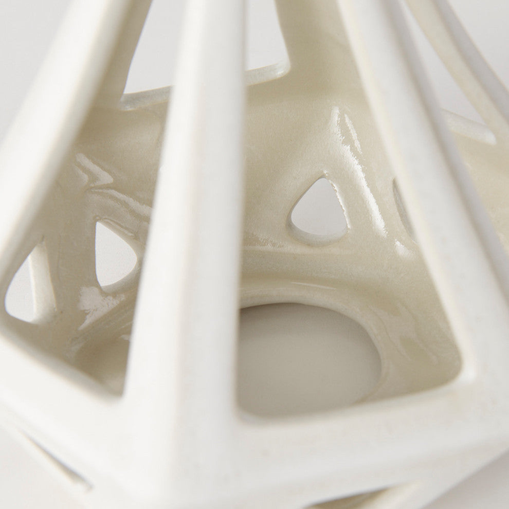 Hood White Geometric Ceramic Object