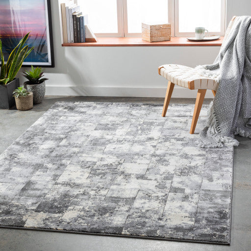 Surya Pune PUN-2306 7'10"x10'3" Rug, Black/Beige/Medium Gray
