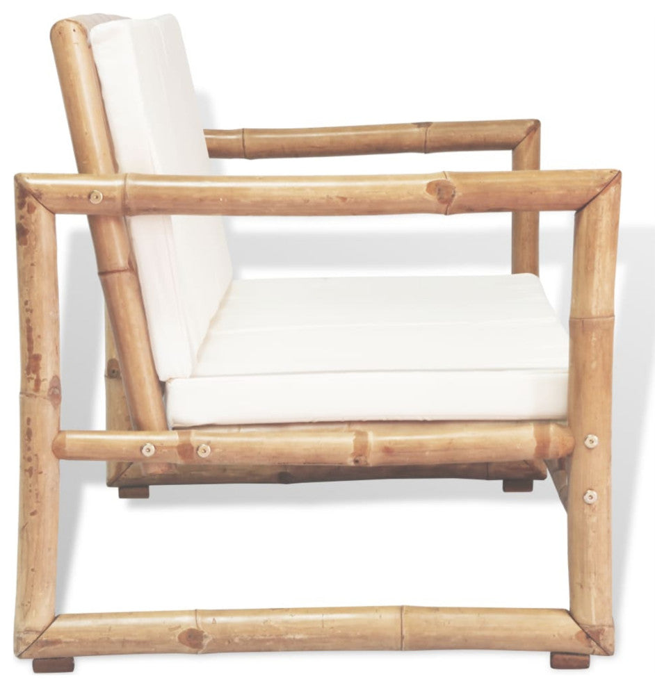 vidaXL 2 Seater Garden Sofa With Cushions Bamboo