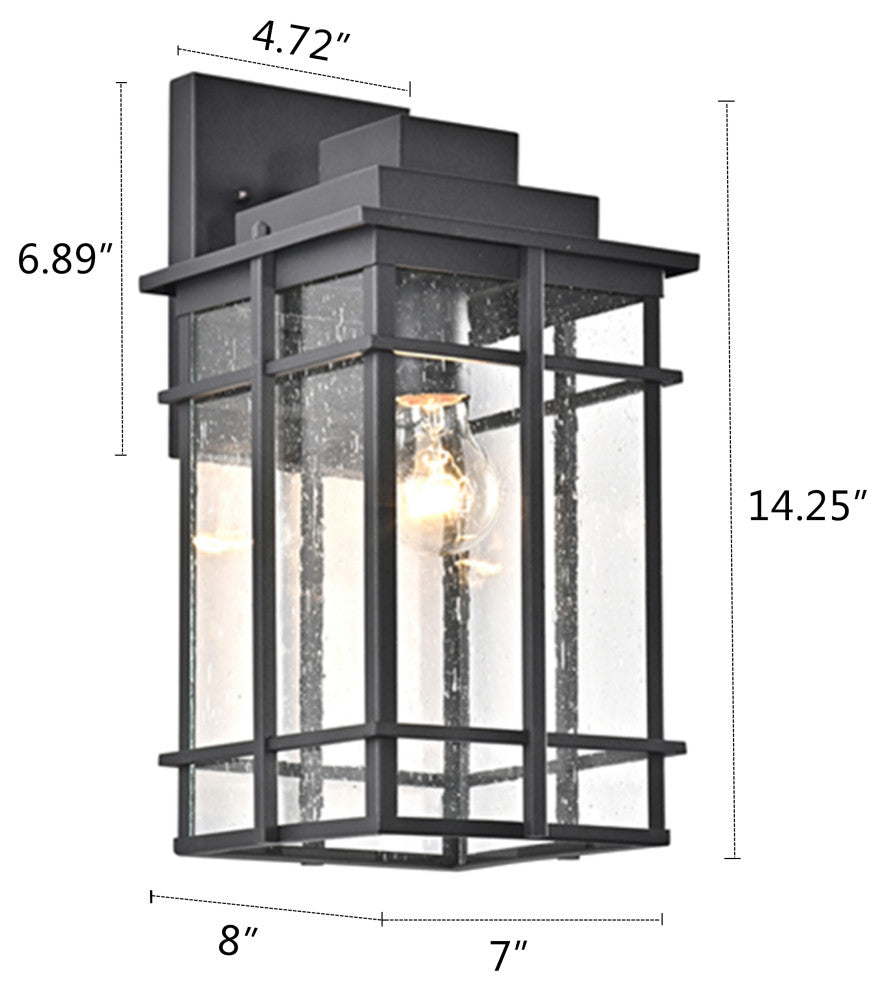 CHLOE Lighting Kenneth Transitional 1-Light Textured Black Outdoor Wall Sconce