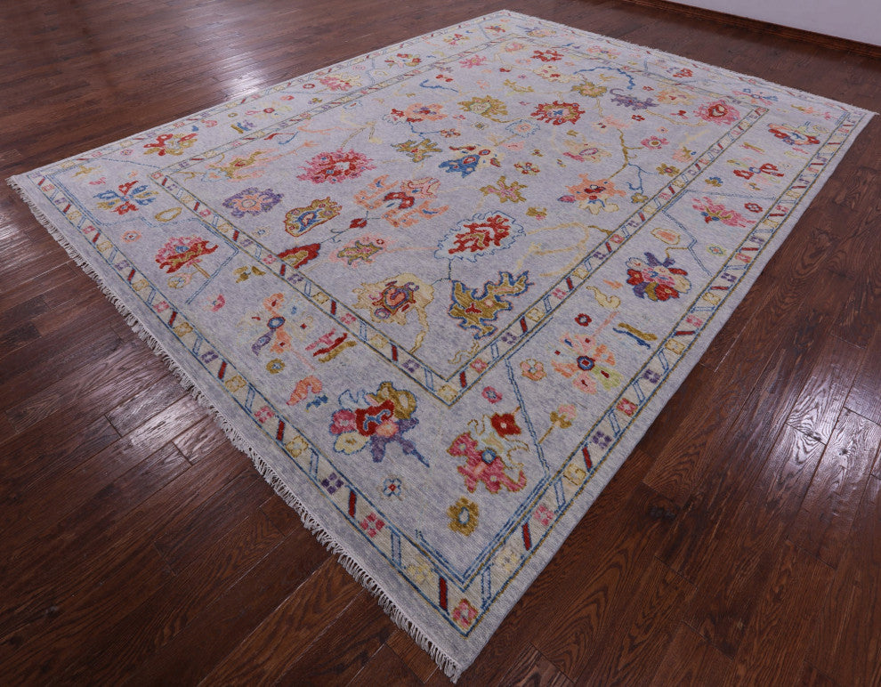 10' 4" X 13' 8" Hand-Knotted Turkish Oushak Rug - Q14773