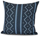 Mudcloth, Geometric Print Outdoor Pillow, Navy Blue, 20" x 20"