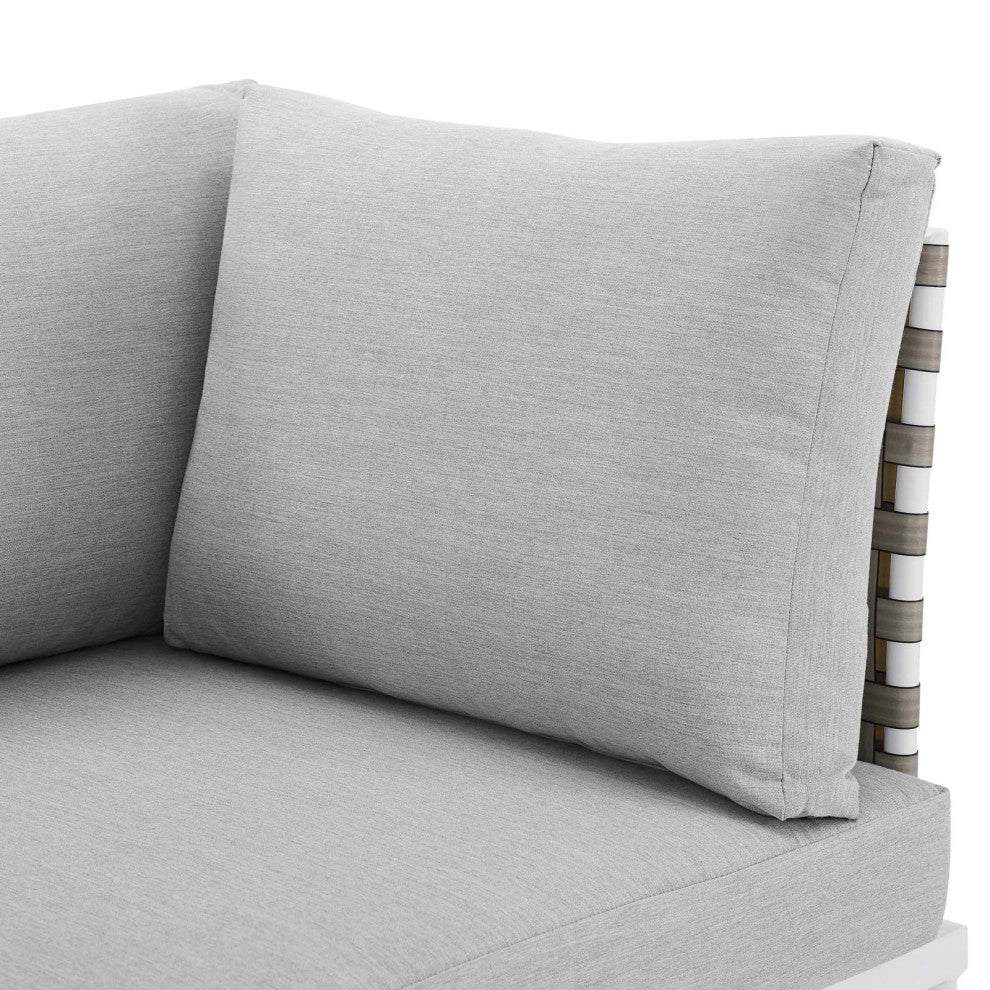 Sofa Corner Chair, Sunbrella, Aluminum, Metal, Gray, Modern, Outdoor Patio