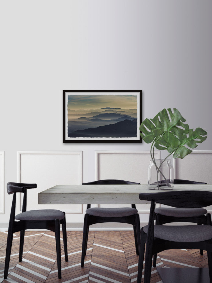 "Distant Mountain" Framed Painting Print, 36x24