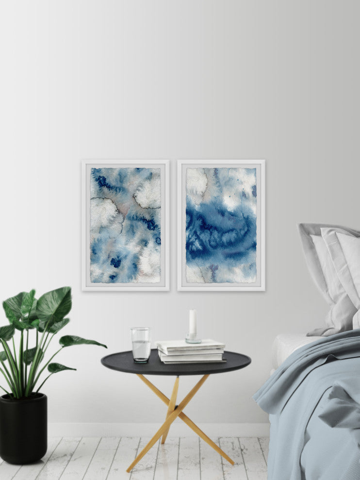 Inside the Blue Abyss Diptych, 2-Piece Set, 24x36 Panels