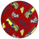 Area Rug Hook and Ladder, Nylon Stainmaster Carpet, Red, Round 8'