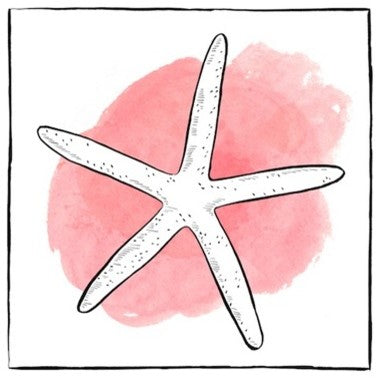 "Sea Star - Coastal Watercolor" Outdoor Pillow 20"x20"