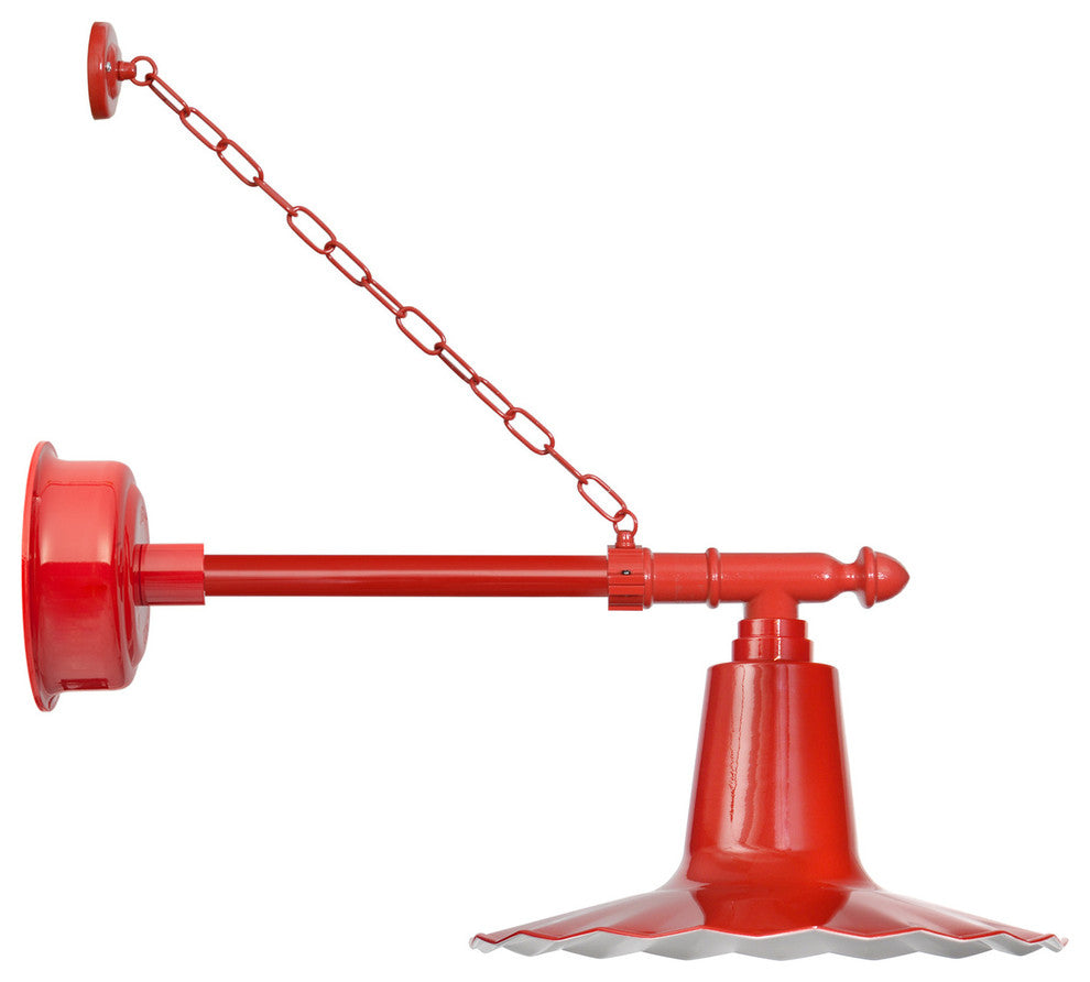 20" Iris LED Gooseneck Light With Victorian Arm With Chain, Red