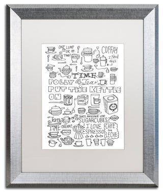 Elizabeth Caldwell 'Put The Kettle On' Art, Silver Frame, White Mat, 16x20
