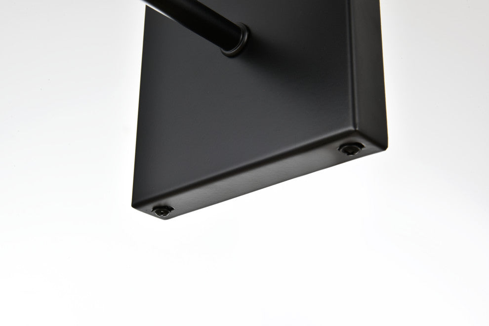 1 Light Black And Clear Bath Sconce
