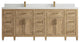 Santa Monica 84 Double Sink Bath Vanity in Whitewashed Teak 2" White Quartz