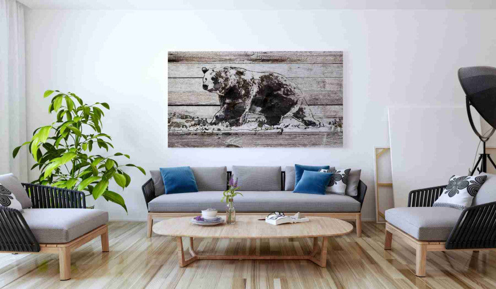 Epic Graffiti 'Black Bear 1' by Irena Orlov, Giclee Canvas Wall Art, 60"x40"