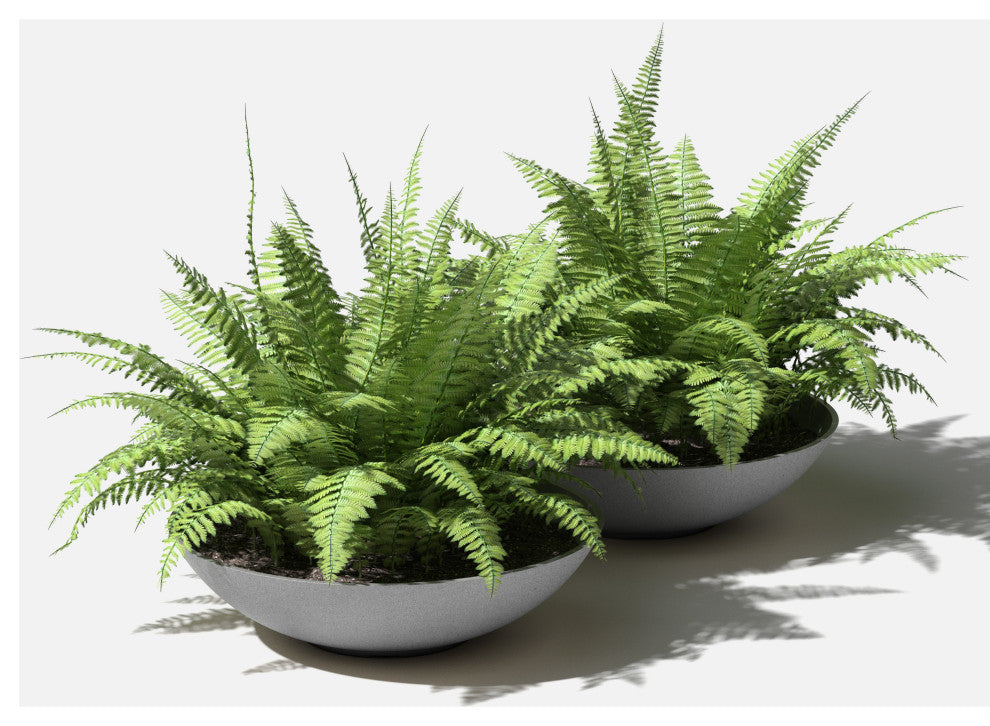 Lane Round Planter Bowl, Grey, 24'', 2 Pack