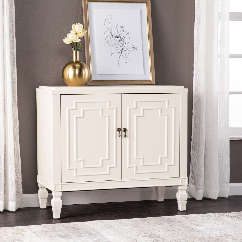 Amble Antique White Double-Door Accent Cabinet