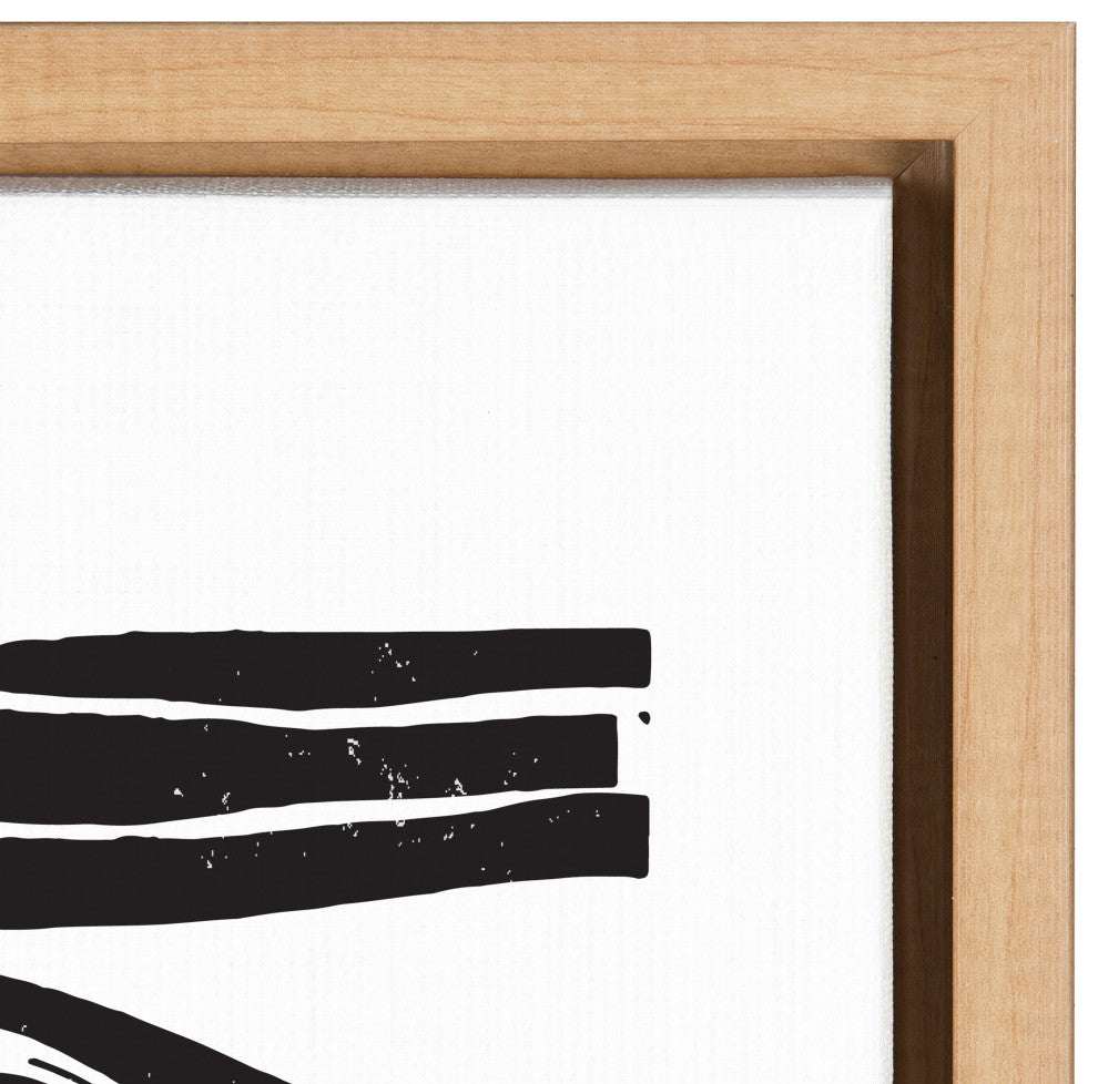 Sylvie Abstract Waves Framed Canvas by Statement Goods, Natural 23x33